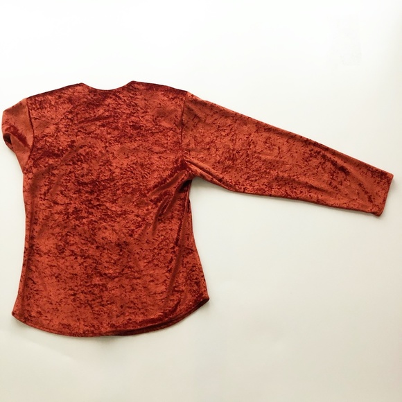 VTG Lone Roo By Roper Crushed Velvet Blouse - Picture 7 of 12